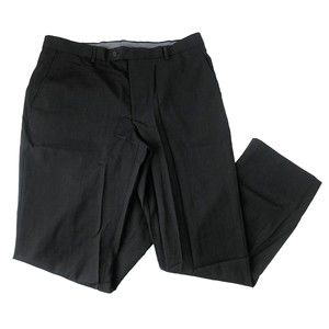 Nautica Dress Pants Sz 38x31.5 Dark Gray Houndstooth Wool Blend